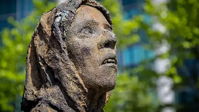 Famine Memorial Dublin Close Up Vrouw